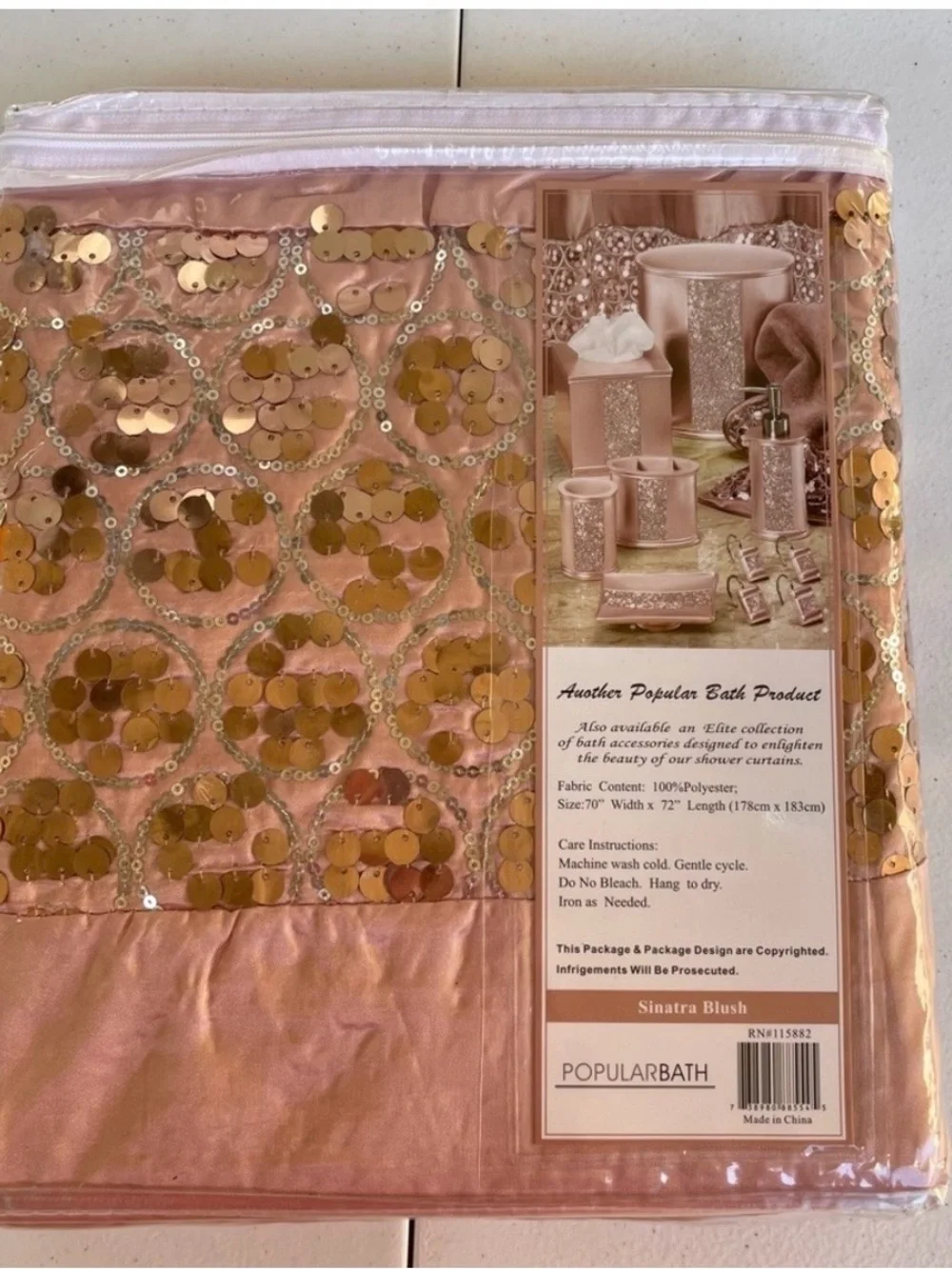 Blush Shower Curtain - Picture 2 of 3